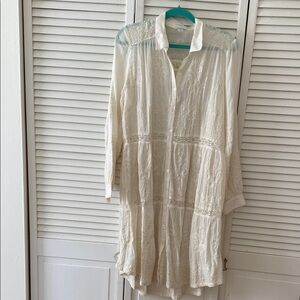 Sundance Cream Tiered Midi Dress with Dolman Sleeves